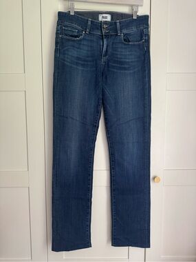PAIGE Hidden Hills Straight Leg Jeans Dark Wash Size 31 32” Inseam Classic